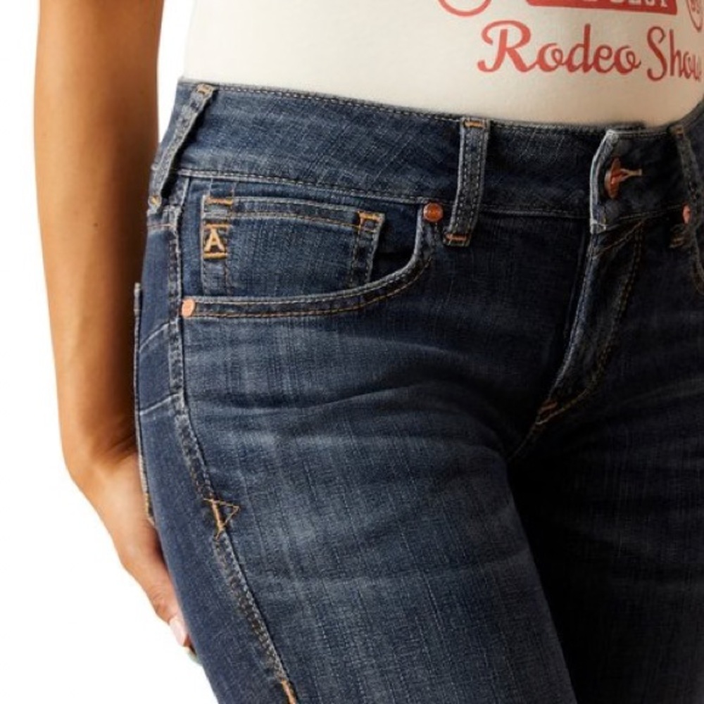 Ariat REAL Denim Perfect Rise Flare Jeans Paulina Florida Boho Western Cowgirl! - Picture 15 of 16